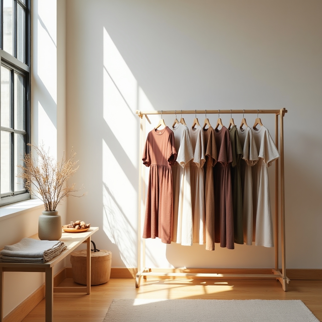 The Loomward studio interior in Portland with natural light and dress displays