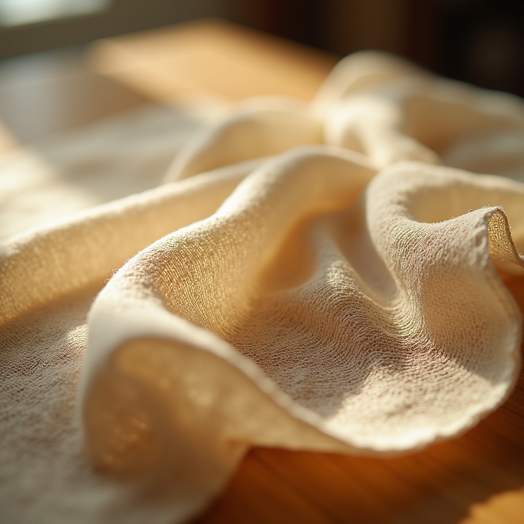 Close-up of soft cotton jersey fabric texture showing weave detail